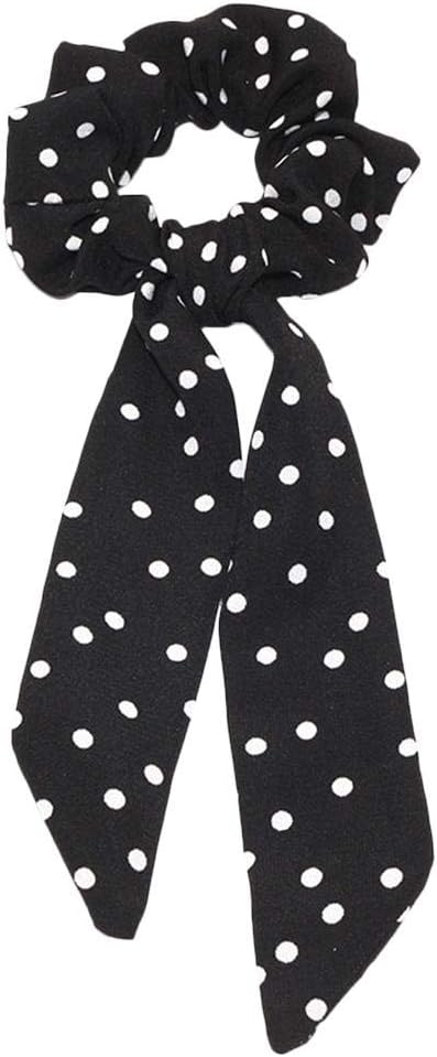 Bledyi Scarf Scrunchies 1 PCS Bowknot Hair Scrunchies for Women Elastic Hair Band Hair Ties Rope Floral Hair Bobbles Ponytail Holder Hair Accessories for Girls
