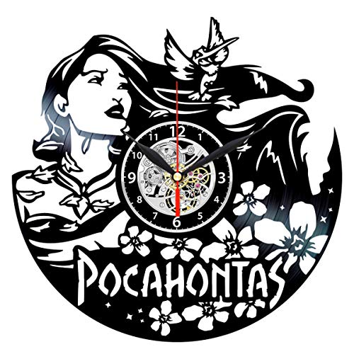 Queen Clocks Pocahontas Vinyl Record Wall Clock - Birthday Gift for Kids - Room Decor Ideas