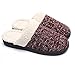 Ofoot Women's Cotton Velvet Knitted Memory Foam Anti-slip Indoor Slippers with TPR Sole