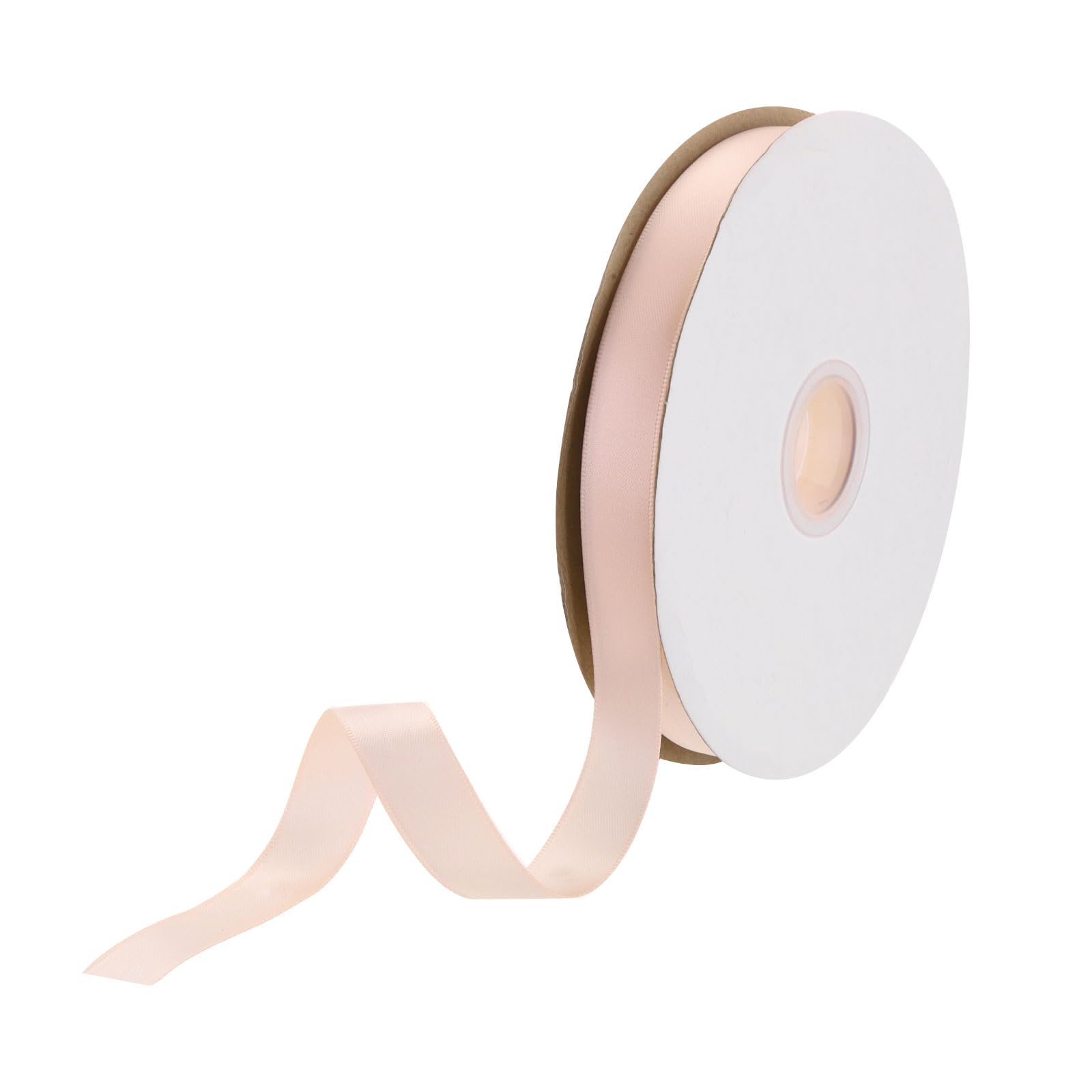 DMiotech 15mm Satin Ribbon 46m/150ft Thin Double Face Fabric Grosgrain Ribbon for Gift Wrapping Floral Hair Flower Bouquet, Apricot