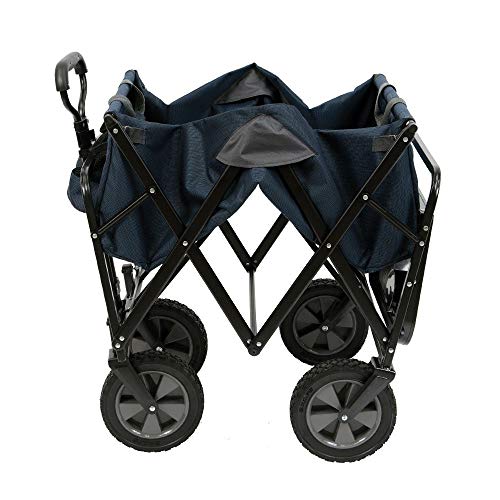 Mac Sports Collapsible Outdoor Utility Wagon with Folding Table and Drink Holders, Blue (Certified Refurbished) - Thumbnail 2