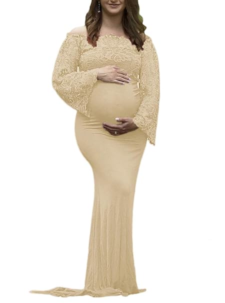 Lace Maternity Dress For Baby Shower Fitted Maternity Gown Lace