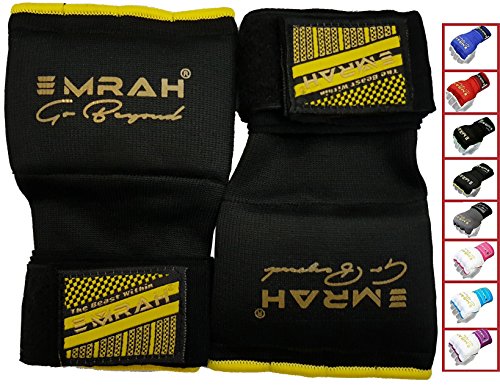 EMRAH PRO Training Boxing Inner Gloves Hand Wraps MMA Fist Protector Bandages Mitts - X (Black, Small)
