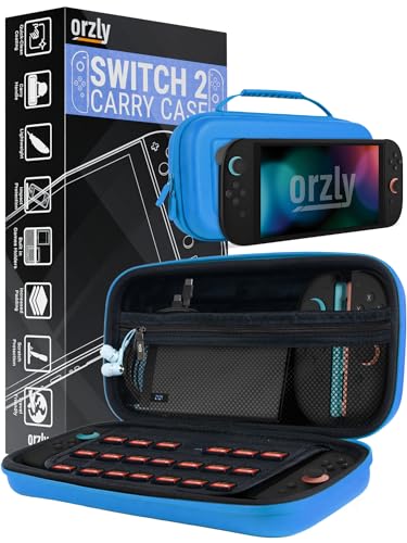 Orzly Tragetasche für die Nintendo Switch 2 (2025) Konsole, 7,9 Zoll Bildschirmschutz, Hartschalenetui mit intelligenter Aufbewahrung für Zubehör und Spiele, Ta