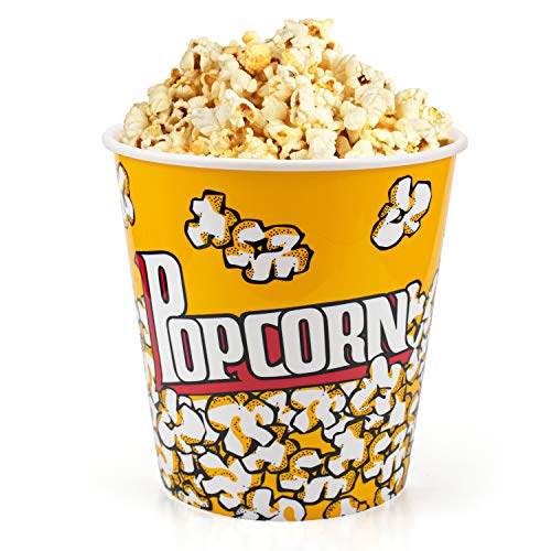 Tebery 12 Pack Plastic Popcorn Containers Reusable Popcorn Bucket Tub