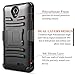 NageBee [Heavy Duty] Shock Proof [Belt Clip] Holster [Kickstand] Combo Case with [Tempered Glass Screen Protector] for ZTE Maven 3, ZTE Overture 3, ZTE Prelude Plus (4G LTE) (Black)