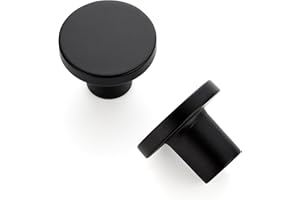Ravinte 10 Pack Cabinet Knobs Black Kitchen Cabinet Knobs Round Dresser Drawer Pulls Closet Door Pulls 1-1/5 Inch