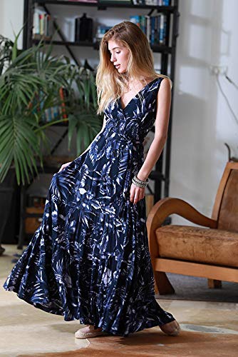 blue boho maxi dress