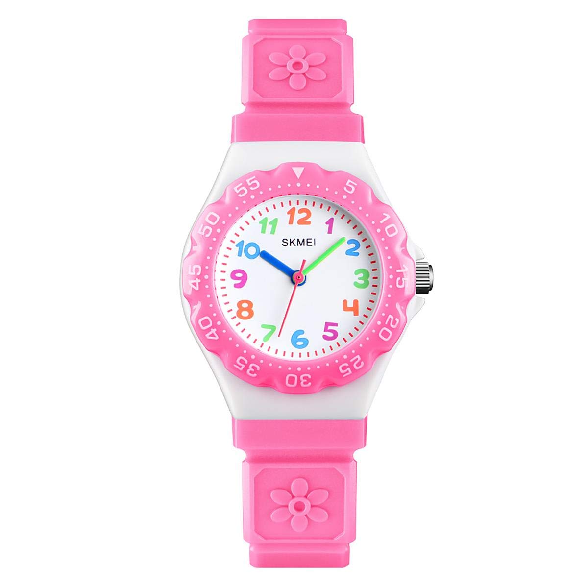 SKMEI Kids Boys Girls Children First Watch Easy Tell Time Analogue Learning Pink