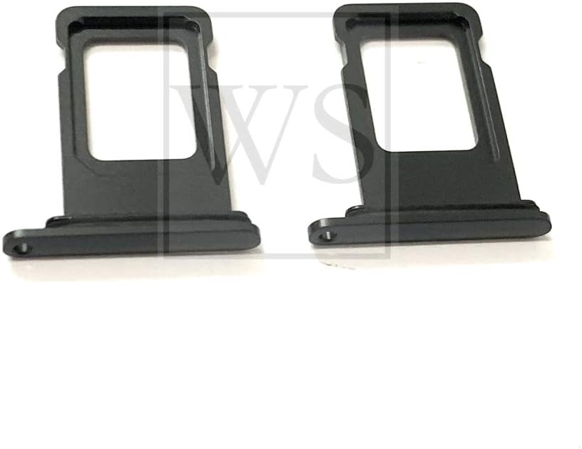 by Walking Slow-Lot of 2 Piece Replacement SIM Card Tray Holder Slot with Waterproof Rubber Ring Compatible with iPhone XR (6.1 inch) (Black)
