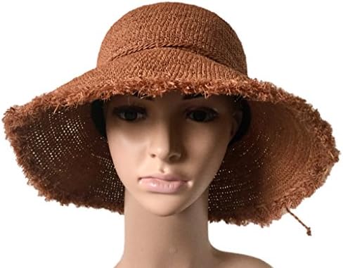 Raffia sun hat for women 100% natural palm hand knitted 8cm wide brim