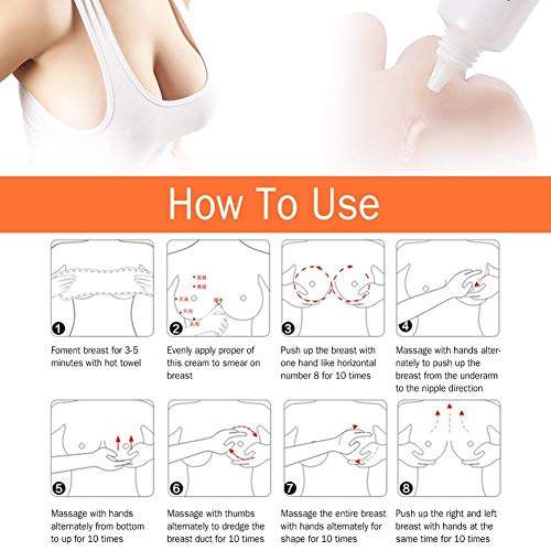 Breast Massage Cream-Natural Breast Enlargement Enhancement Supplement Massage Cream Essential Oil for Enlarging and Lifting Bust to Help Bust Size Up - Thumbnail 4