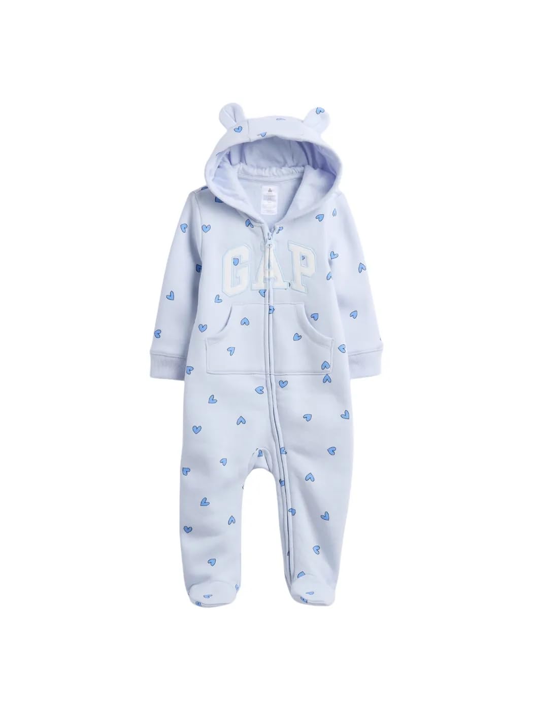 GAP Unisex Baby Novelty Logo Footed One Piece Serene Blue 0-3M