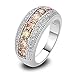 Psiroy 925 Sterling Silver Plated Simulated Morganite Half Eternity Band Ring Size 8