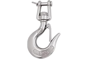 SHENGHUISS Clevis Slip Hook 304 Stainless Steel with Safety Latch, Swivel Lifting Hoisting Chain Hooks for Rigging Crane Towing Winch Wrecker ATV Trailer