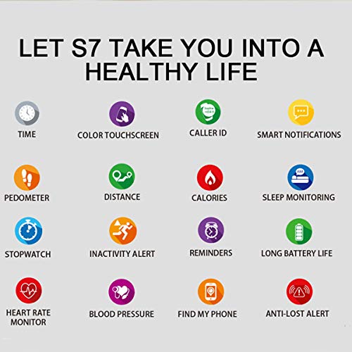 Smart Watch, Waterproof Activity Tracker Heart Rate Monitor Wearable Oxygen Blood Pressure Fitness Tracker Bluetooth Running Watch