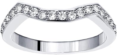 VIP Jewelry Art 0.33 CT TW Diamond Wedding Band in 14k White Gold