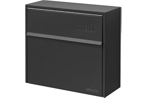 ADOORN Wall Mount Mailbox - Small, Anti-Theft Locking Mailbox, Weatherproof Mailboxes for Outside The House, 13.5" H x 15" L x 5.5" D (Black)