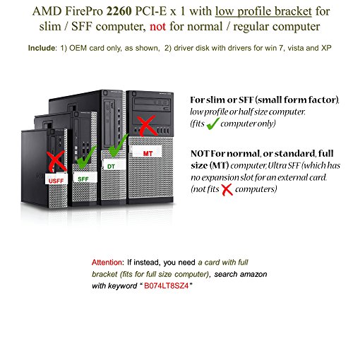 Epic IT Service - AMD FirePro MV 2260 Graphics Card (PCI-E x 1, half size bracket) for SFF computer