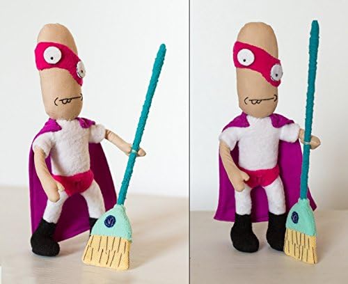 Noob Noob handmade doll, Rick and Morty inspired, bendy arms and legs, 8 in high