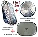 A1AS Baby Car Seat Cover Sun Protector w Mesh Window Shade & Steering Wheel Heat Reflector 3 in 1 Set - Stop Child Infant Toddler from Burnt Skin on Hot Buckles - Front or Rear Facing Safety Seats