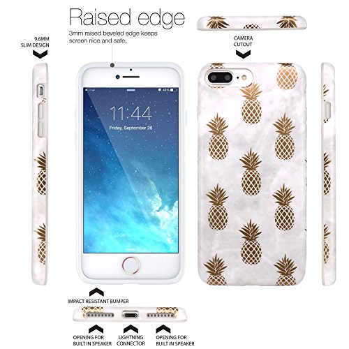 image for iPhone 7 Plus Case, iPhone 8 Plus Case, JAHOLAN Shiny Gold Pineapple G
