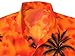 LA LEELA Men's Funky Beach Party Tropical Floral Shirts Short Sleeve Button Down Hawaiian Shirt for Men 3XL Palm Tree Sea, Orange