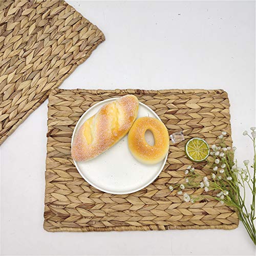 Rectangular Placemats Natural Water Hyacinth Weave Braided Rattan