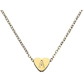 PATIKIL Initial Heart Necklace for Women, 18K Gold Plated Stainless Steel Chain Dainty Personalized Name Letter Pendant Necklaces for Woman Jewelry Gifts