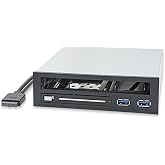 Syba 5.25" Bay Adapter for Slim Optical Drive, 2.5" Trayless Rack for Hard Drives HDD SSD, USB Hub - SY-MRA55005