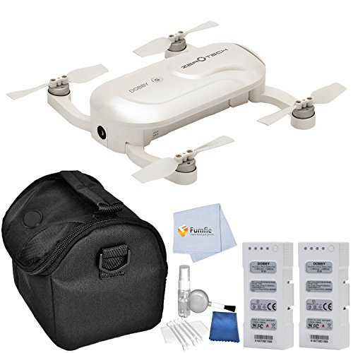 ZeroTech DOBBY Pocket Drone includes 1 Extra ZeroTech Flight Battery + Medium Carrying Case + 5 Piece Cleaning Kit & Microfiber Cleaning Cloth