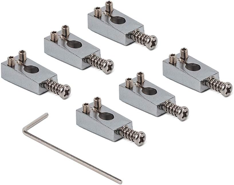 Alnicov 6 PCS For Electric Guitar Bridge Saddles Replacement Tremole Saddles Nickel - Image 5