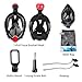 Snorkel Mask,FITFORT Full Face 180° Panoramic GoPro Compatible Foldable Airtube Anti-Fog Easy Breath with Larger viewing Design for Adults and Kids-Red&Black(M Code)