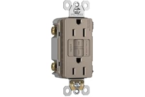 PASS & SEYMOUR Legrand radiant 1597TRNICC4 15 Amp GFCI Self Test Tamper Resistant Decorator Duplex Outlet, Nickel (1 Count)