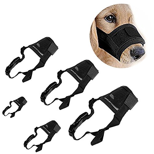 5 pcs pet dog mouth covers, adjustable mask mesh breathable puppy…