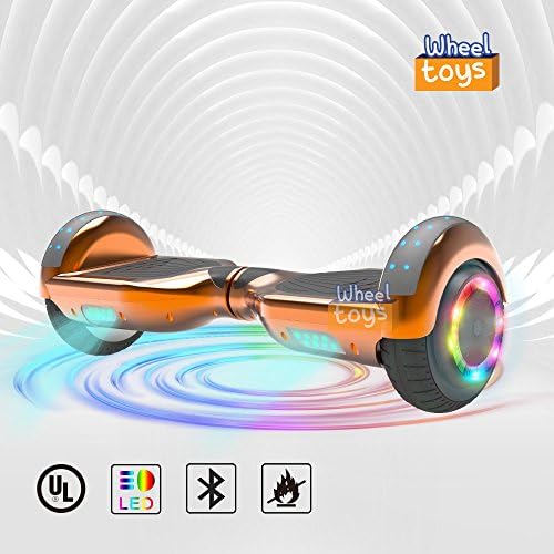 Hoverboard Flash Wheel Two-Wheel Self Balancing Electric Scooter Bluetooth 6.5" UL 2272 Certified (Chrome Rosegold)