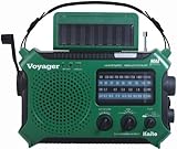 Kaito KA500IP-GRN Voyager Solar/Dynamo AM/FM/SW NOAA Weather Radio with Alert and Cell Phone Charger