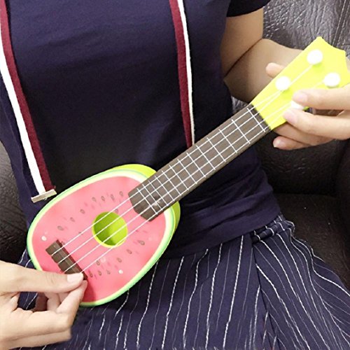 Ikevan Children Educational Toys Learn Guitar Ukulele Colorful Mini Fruit Guitar Musical Instruments Kids Toys (Green Kiwi)