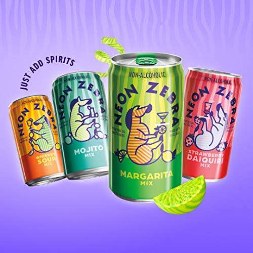 Neon Zebra, Non Alcoholic Cocktail Mixer 4 Flavor Variety Pack, (6