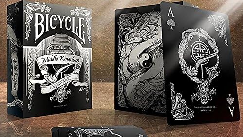 Doug Frye Bicycle Middle Kingdom (Black) Playing Cards Printed by US Playing Card Co