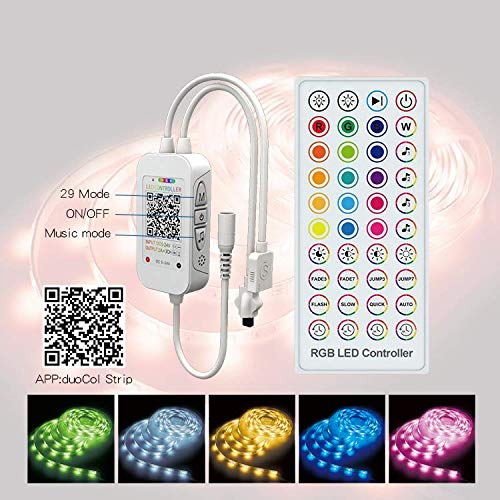 LED Strip Lights, 65.6FT 20m RGB 5050 LEDs Color Changing Tape Light Full Kit with 40 Keys Remote Control and Power Supply Mood Lamp for Room Bedroom Party Home Kitchen Indoor Decoration (32.8ftX2)