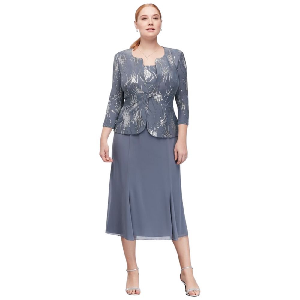 Alex Evenings Abito Da Tè A Linea A Per Occasioni Speciali – Maniche A Cappa, Scollo Illusion, Dettaglio Rosette – Taglie Forti Donna