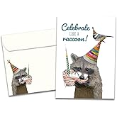 Tree-Free Greetings - Birthday Card - Artful Designs - 1 Card + Matching Envelope - Made in USA - 100% Recycled Paper - 5 x 7 - Like a Raccoon (GO69172)