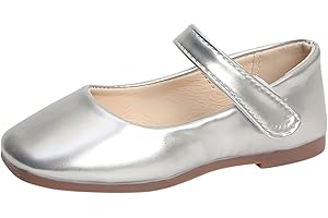 Girls Dress Shoes Flats Mary Jane Shoe Solid Color School Wedding Party Princess Strap Shoes