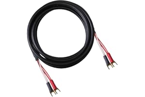Blue Jeans Cable Canare 4S11 Speaker Cable, with Ultrasonically-Welded Conventional (Non-Bi-Wire) Terminations, (One Cable - for one Speaker); Assembled in The USA (15 Foot, Black, Spades to Spades)