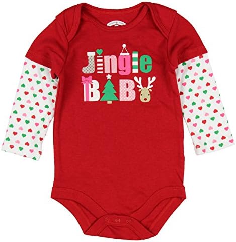 Assorted Santa, Reindeer Baby Boys & Girls Christmas Bodysuit Dress Up Outfit (6-9 Months, Jingle BABY)