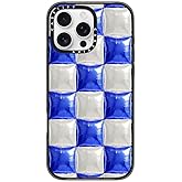 CASETiFY Impact iPhone 16 Pro Max Case [Slim / 8.2 ft. 4X Military Grade Drop Protection/Wireless Charging Compatible] - Balloon Checkers - Royal Blue - Clear Black