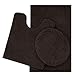 ITSOFT 3pc Non-Slip Shaggy Chenille Bathroom Mat Set, Includes 24 x 21 Inches U-Shaped Contour Toilet Rug, 34 x 21 Inches Bathmat and 1 Toilet Lid Cover, Chocolate Brown