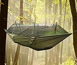 douper Parachute Cloth 2 Person Hammock with Mosquito Net Air Tent Army Green