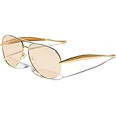 GUVIVI Retro Gold Aviator Sunglasses for Women Men, 2025 Metal Oversized 70s Aviators Sun Glasses